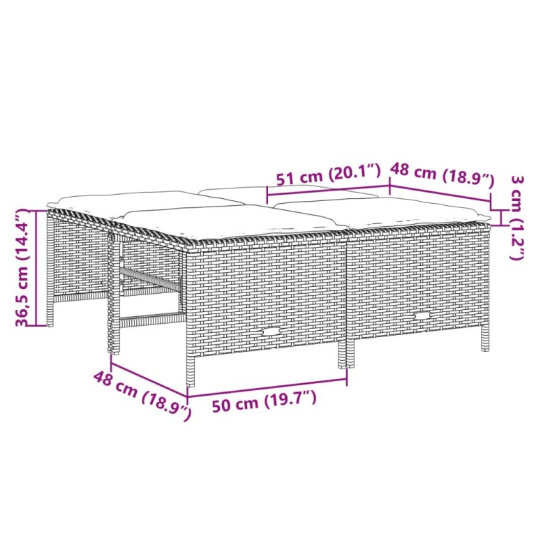 4 db barna polyrattan szék párnákkal