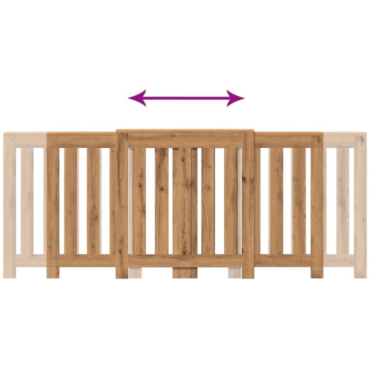 kézműves tölgy szerelt fa radiátorburkolat 205 x 21,5 x 83,5 cm