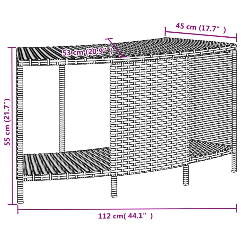 2 db fekete polyrattan tárolópolc pezsgőfürdőhöz