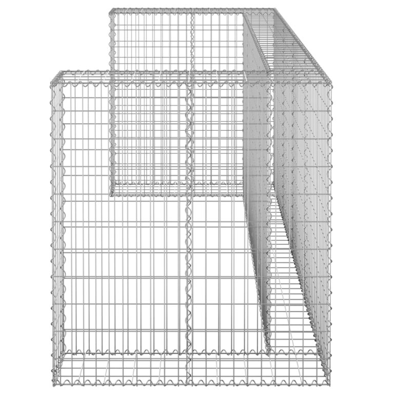 horganyzott acél gabionfal szemeteskukákhoz 254 x 100 x 110 cm