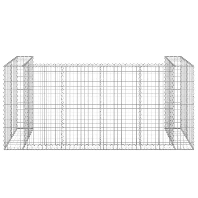 horganyzott acél gabionfal szemeteskukákhoz 254 x 100 x 110 cm