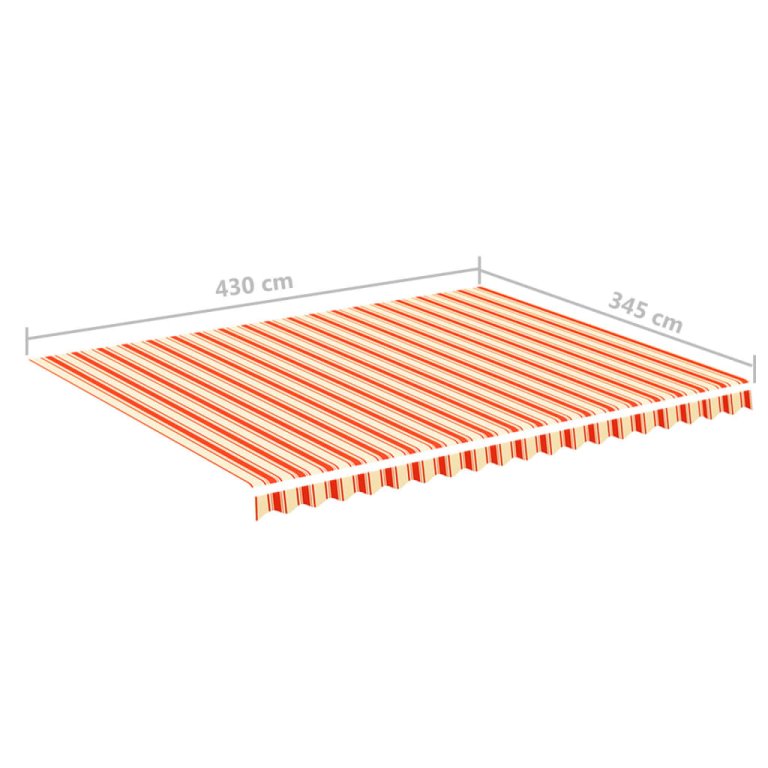 sárga és narancssárga csere napellenző ponyva 4,5 x 3,5 m