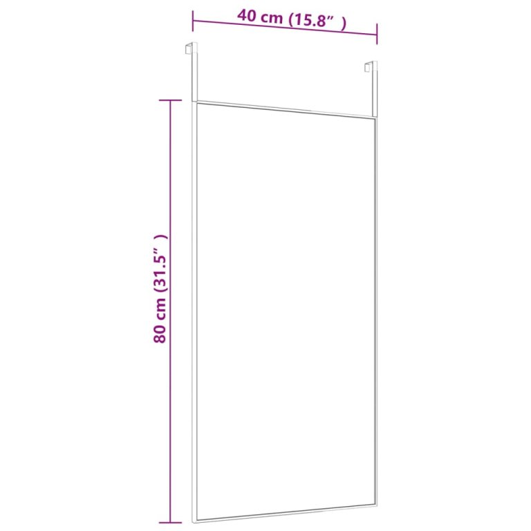 arany üveg és alumínium ajtótükör 40x80 cm