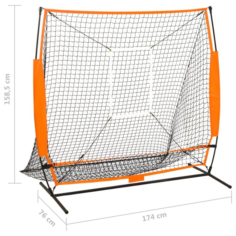 fekete multisport/baseball gyakorlóháló 174 x 76 x 158,5 cm