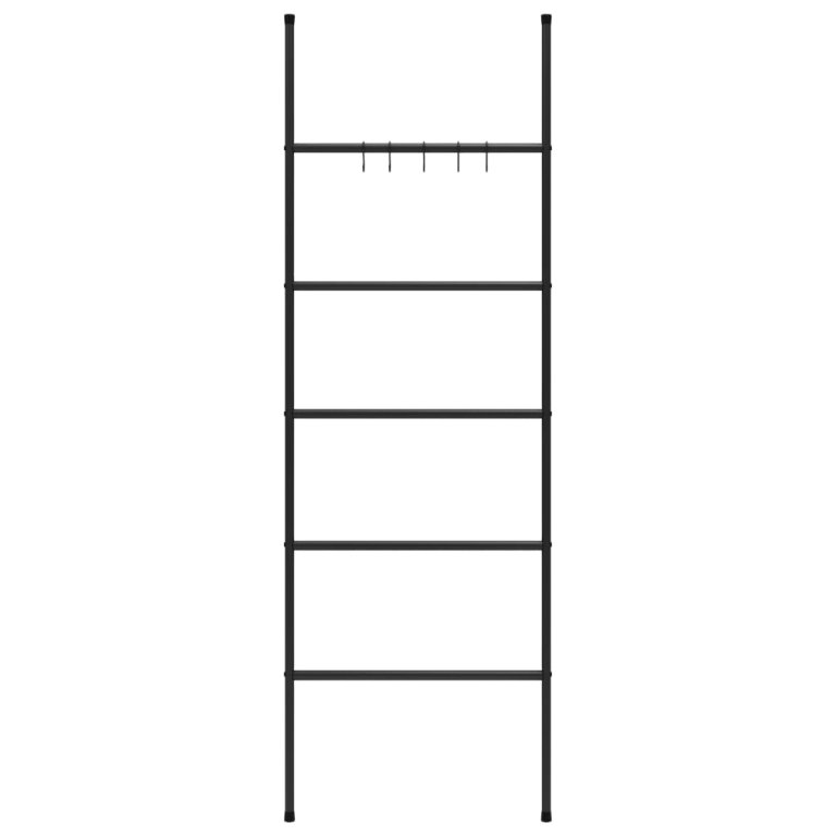 5 szintes fekete vas törölközőtartó létra 58 x 175 cm