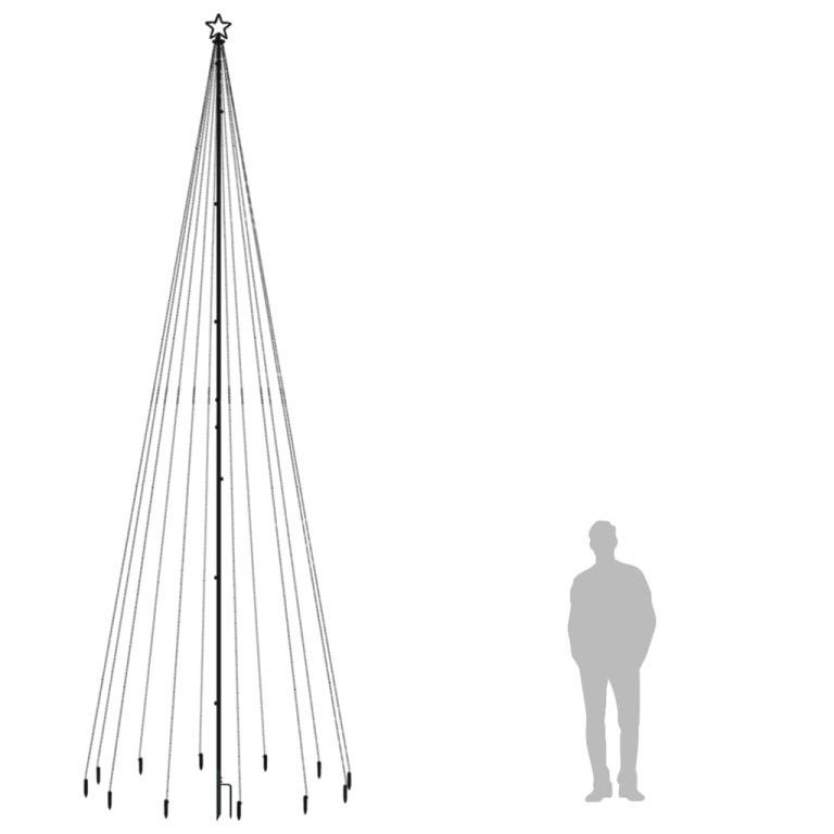 karácsonyfa cövekkel 732 kék LED-del 500 cm