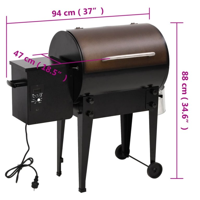 fekete vas pellet grillsütő 94 cm