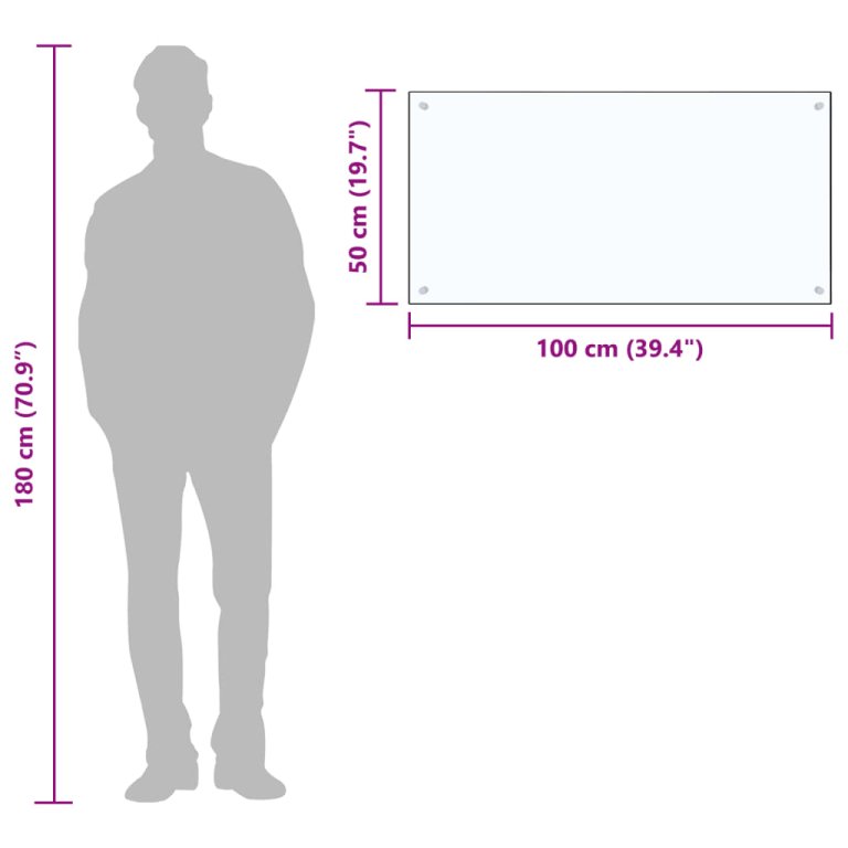 átlátszó edzett üveg konyhai fröccsenésgátló 100 x 50 cm
