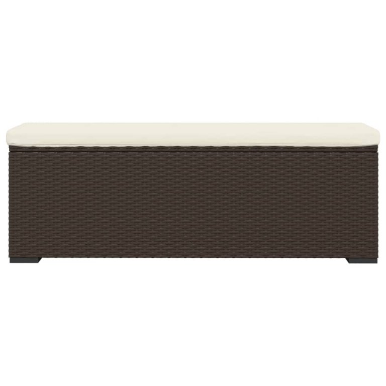 barna polyrattan zsámolypad párnával 110 x 30 x 40 cm