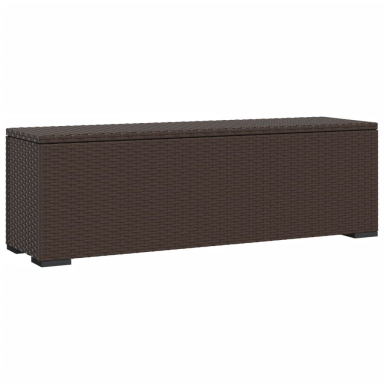 barna polyrattan zsámolypad párnával 110 x 30 x 40 cm