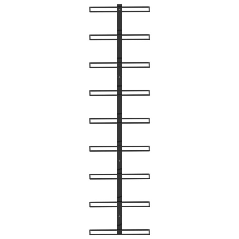 fekete vas falra szerelhető bortartó állvány 9 palacknak