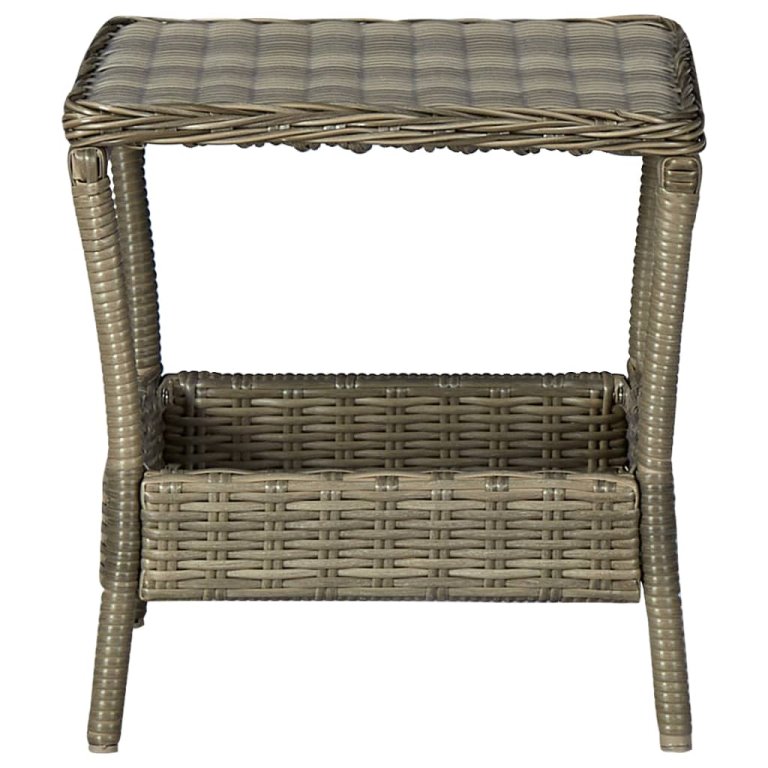 barna polyrattan kerti asztal 45 x 45 x 46,5 cm