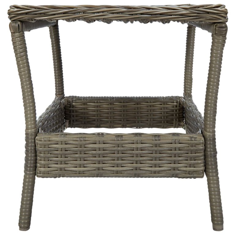 barna polyrattan kerti asztal 45 x 45 x 46,5 cm