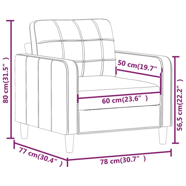 fekete szövet kanapéfotel 60 cm