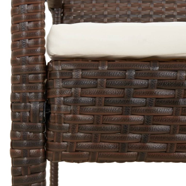 barna polyrattan kerti pad párnával 105 cm