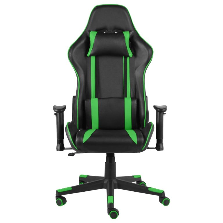 zöld PVC forgó gamer szék