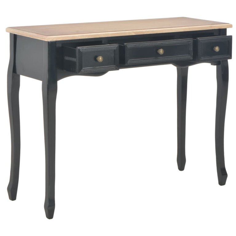 280046  Dressing Console Table with 3 Drawers Black