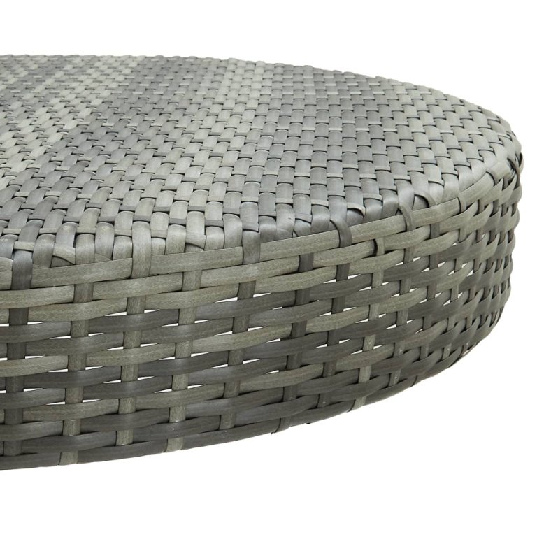 szürke polyrattan kerti asztal 75,5 x 106 cm