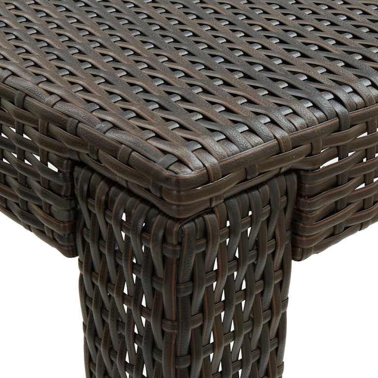 barna polyrattan kerti bárasztal 140,5 x 60,5 x 110,5 cm