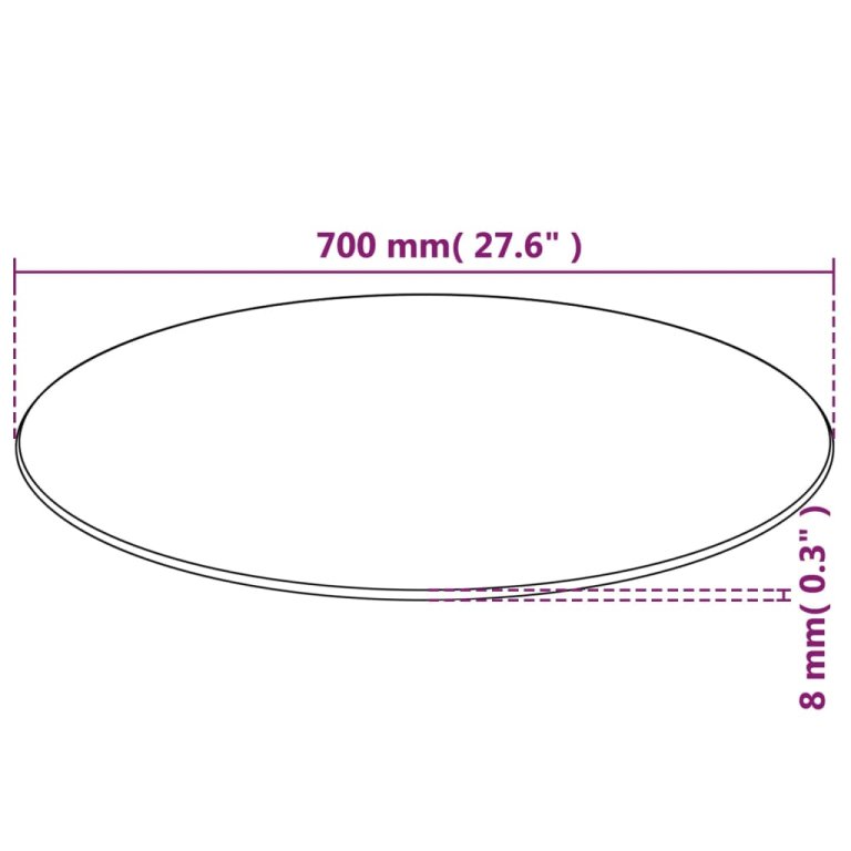 edzett üveg asztallap kerek 700 mm