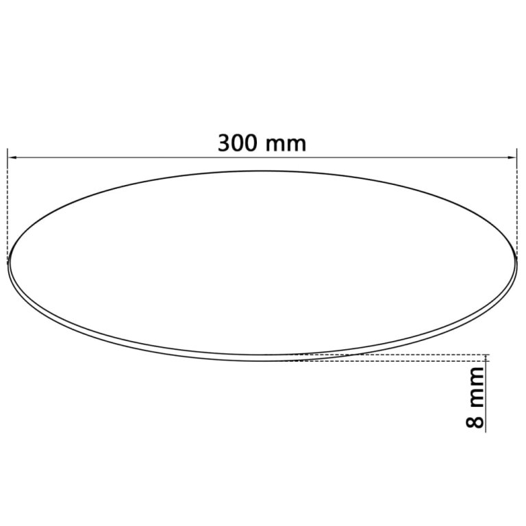 edzett üveg asztallap kerek 300 mm