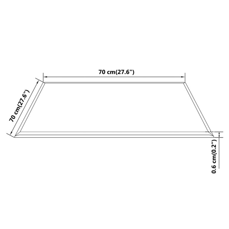 edzett üveg asztallap négyszögletes 700x700 mm