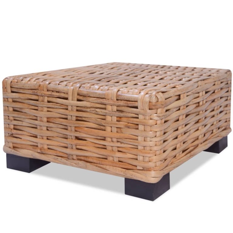 természetes rattan dohányzóasztal 45 x 45 x 30 cm