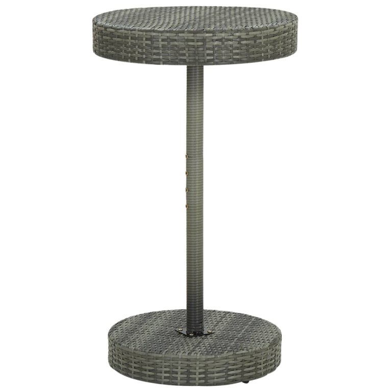 szürke polyrattan kerti asztal 60,5 x 106 cm