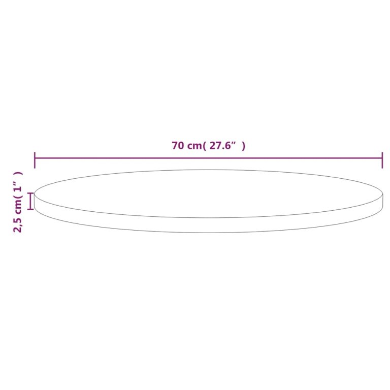 fehér tömör fenyőfa asztallap Ø70 x 2,5 cm