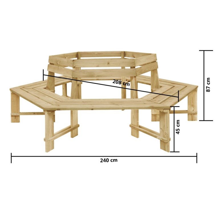 impregnált fenyőfa kerti pad 240 cm