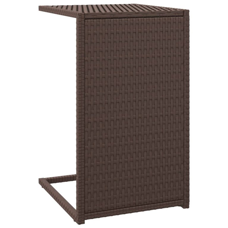 barna polyrattan C-asztal 40 x 35 x 60 cm