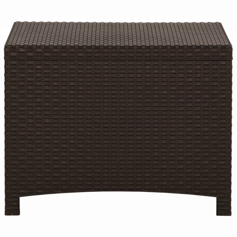 barna PP rattan kerti tárolóláda 60 x 54 x 41 cm