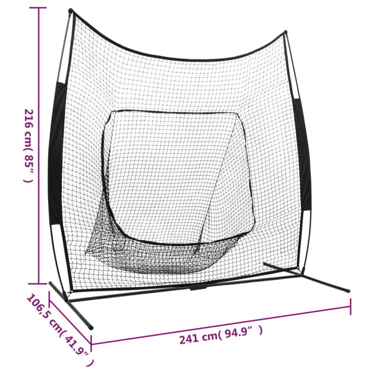 fém multisport baseball/softball gyakorlóháló 241x106,5x216 cm