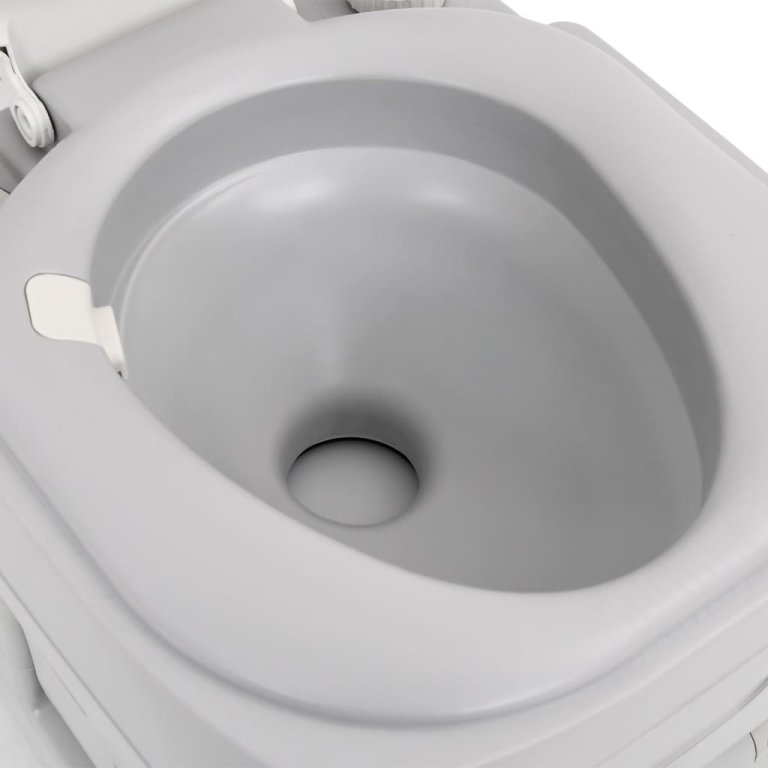 szürke-fehér HDPE hordozható kemping WC 22+12 L