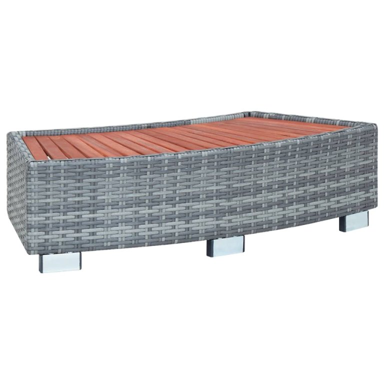 szürke polyrattan spa fellépő 92 x 45 x 25 cm