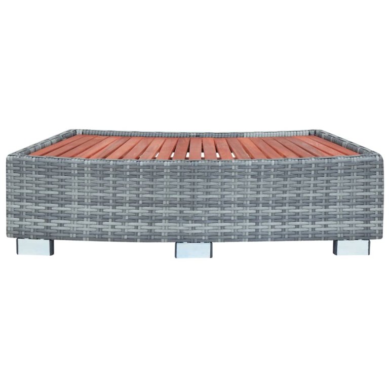 szürke polyrattan spa fellépő 92 x 45 x 25 cm