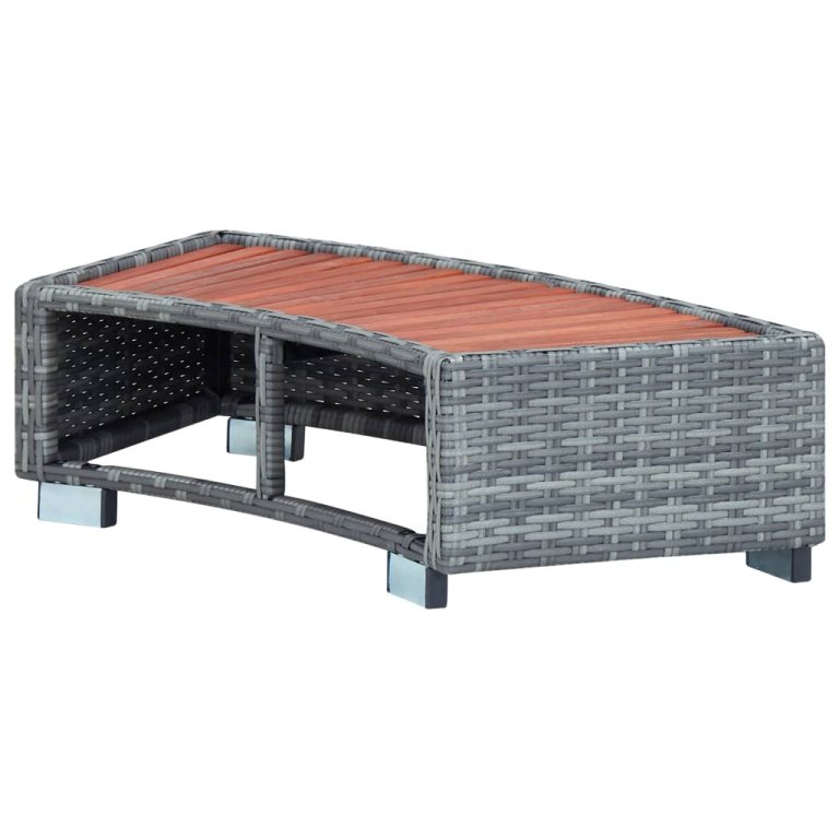 szürke polyrattan spa fellépő 92 x 45 x 25 cm