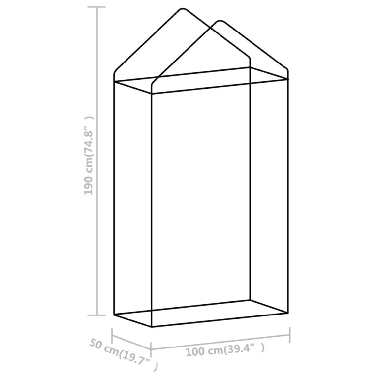 0,5 m²-es acélvázas melegház 1 x 0,5 x 1,9 m