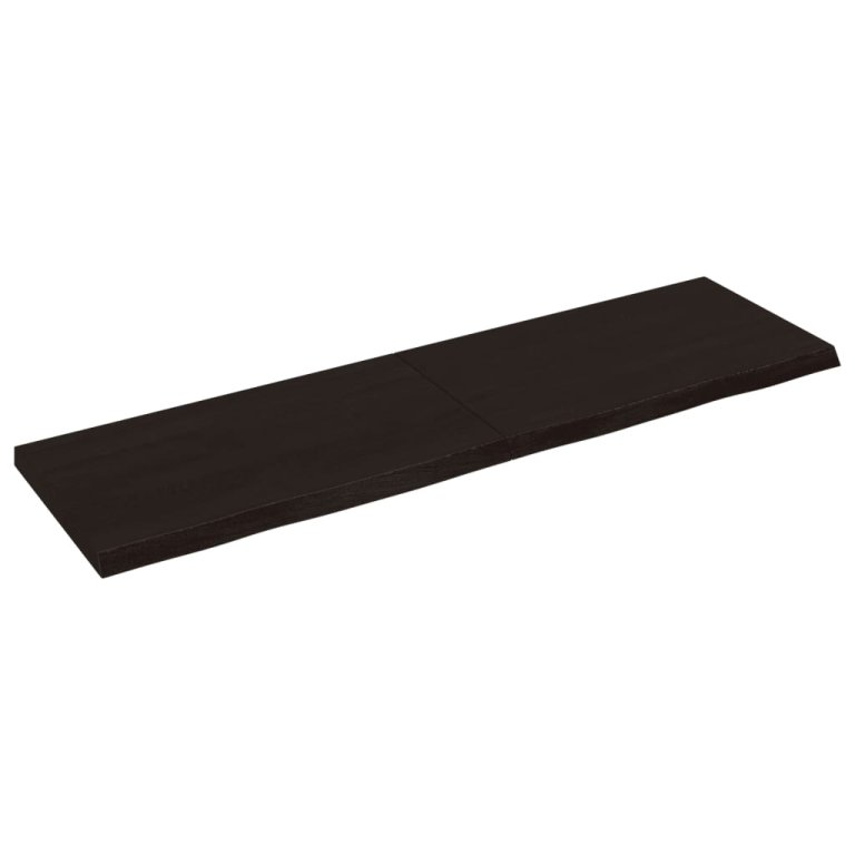 sötétbarna kezelt tömör tölgyfa asztallap 140x40x(2-4) cm