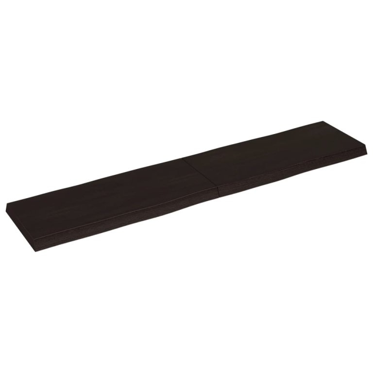 sötétbarna kezelt tömör asztallap 180x40x(2-6) cm