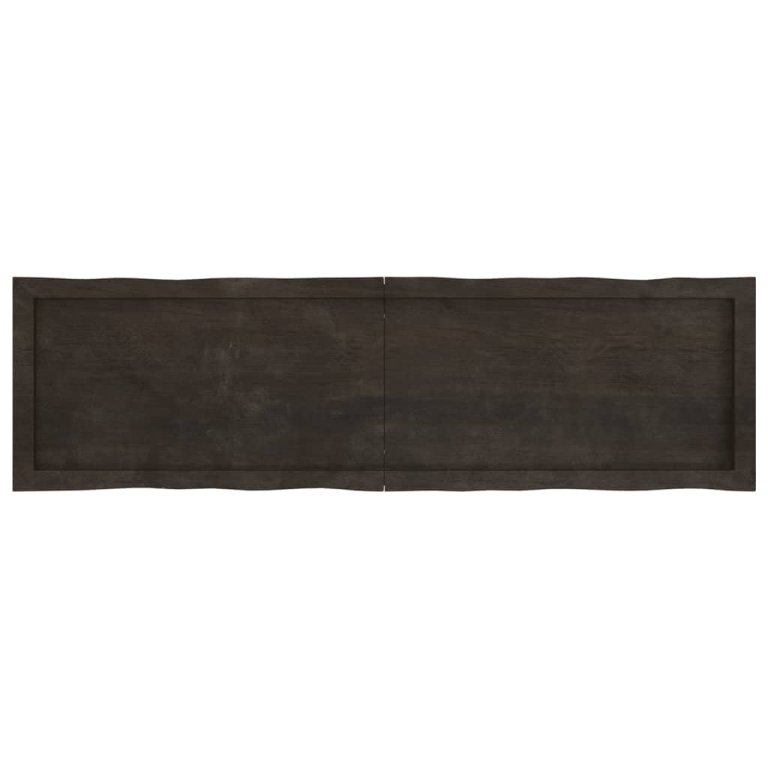 sötétbarna kezelt tömör asztallap 140x40x(2-6) cm