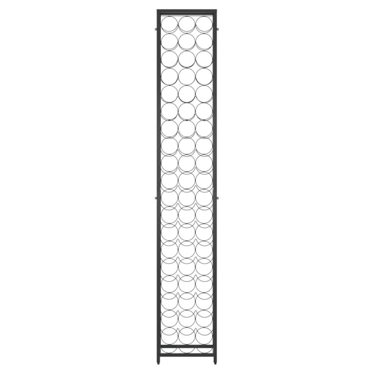 fekete kovácsoltvas bortartó 57 palackhoz 34 x 18 x 200 cm