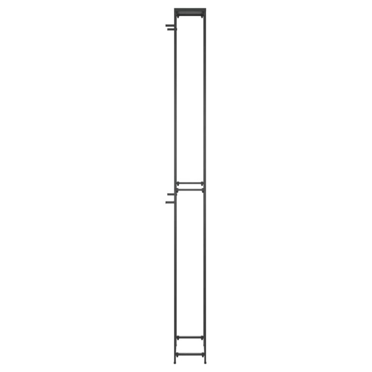 fekete kovácsoltvas bortartó 57 palackhoz 34 x 18 x 200 cm