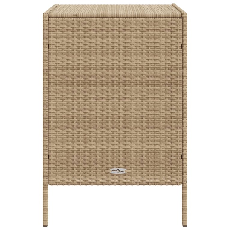 bézs polyrattan kerti tárolószekrény 55 x 59 x 80 cm