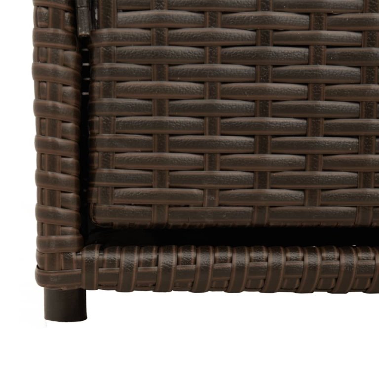 barna polyrattan kerti tárolószekrény 110 x 55 x 60,5 cm