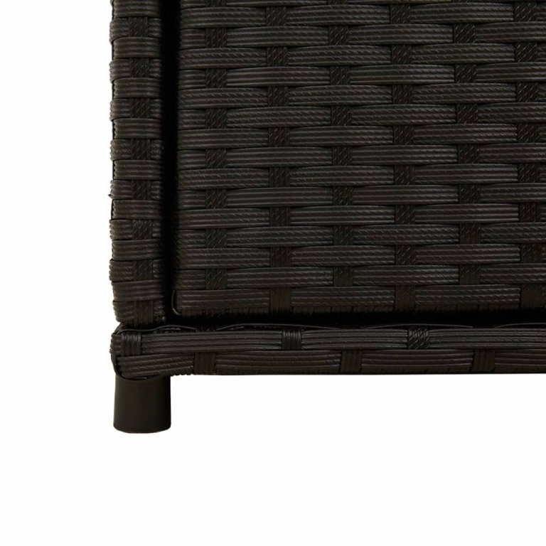 fekete polyrattan kerti tárolószekrény 105 x 55 x 113 cm