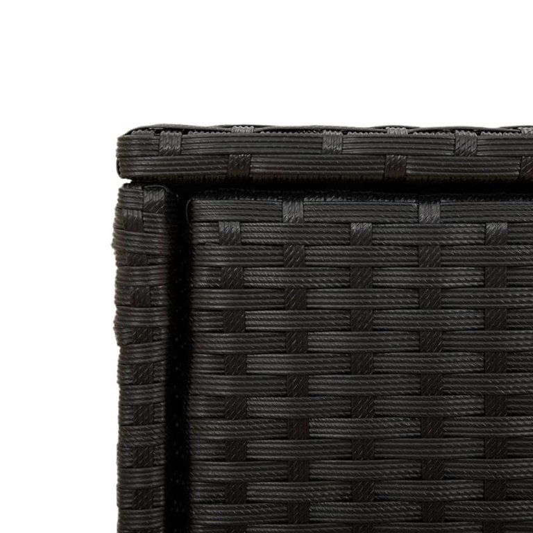 fekete polyrattan kerti tárolószekrény 105 x 55 x 113 cm