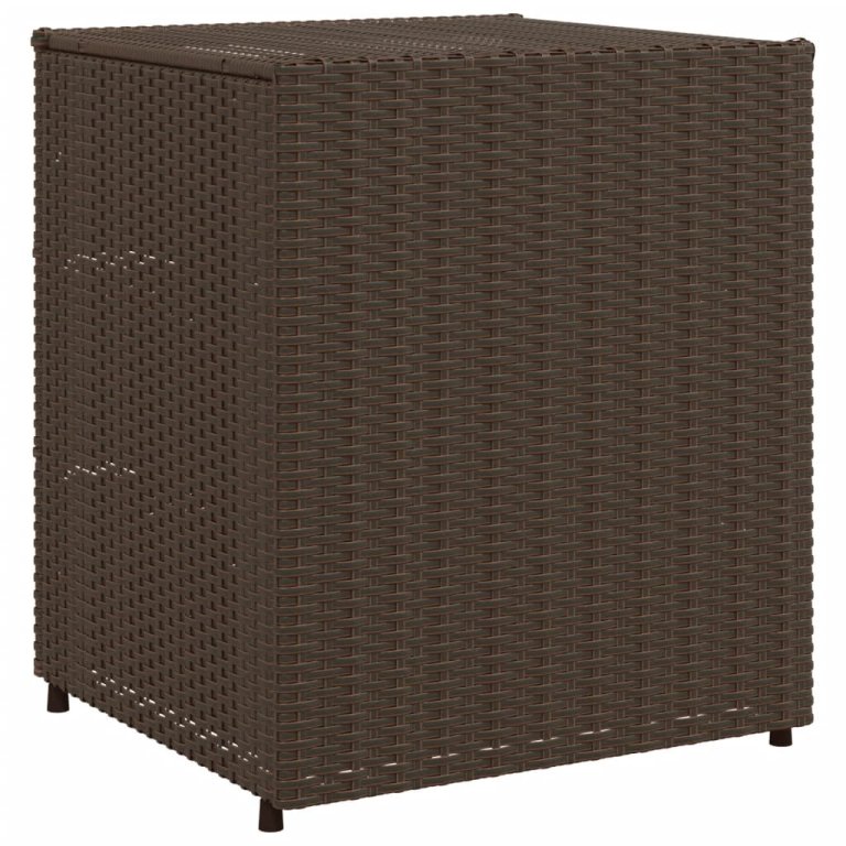 barna polyrattan kerti tárolószekrény 55 x 59 x 69 cm