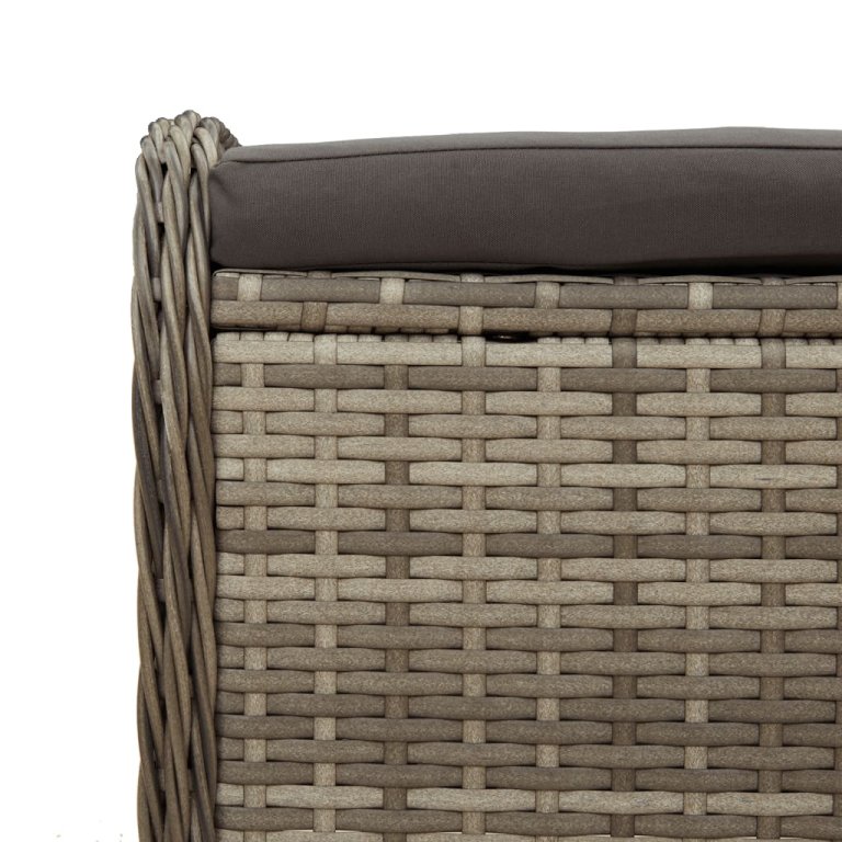 szürke polyrattan kerti szék párnával 58 x 46 x 46 cm