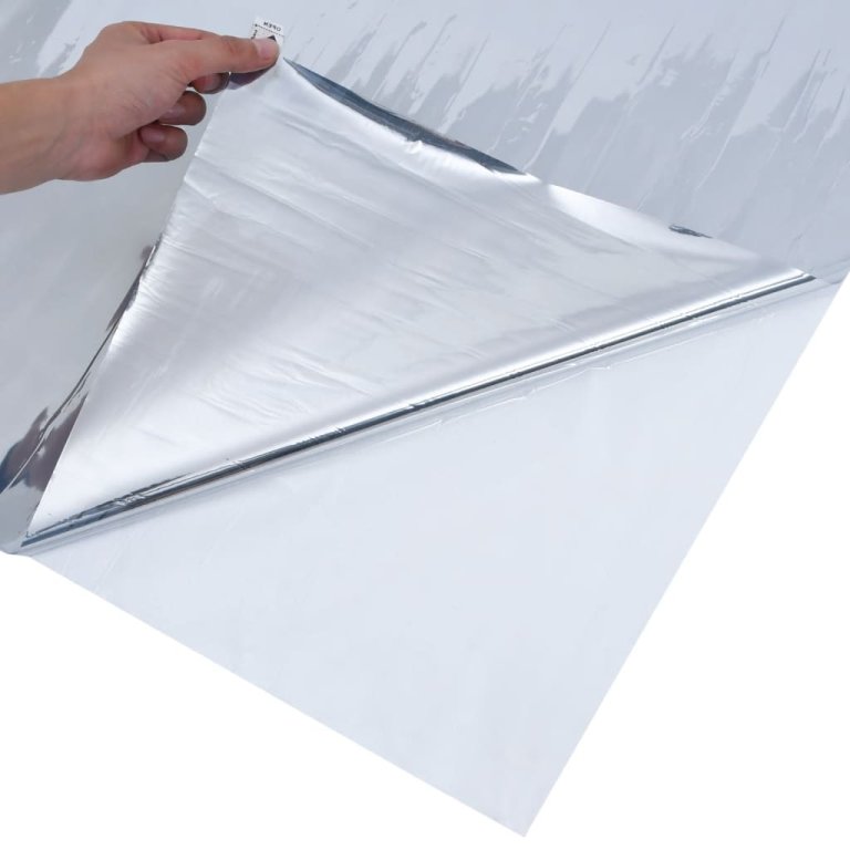 ezüst PVC tükröző statikus napsugárzás elleni fólia 60 x1000 cm